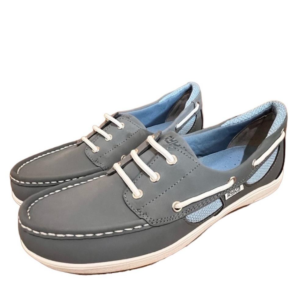 NWT Ryka 8 Gray Loafer Boat Shoe Leather Suede Casual Preppy Comfort Vacation